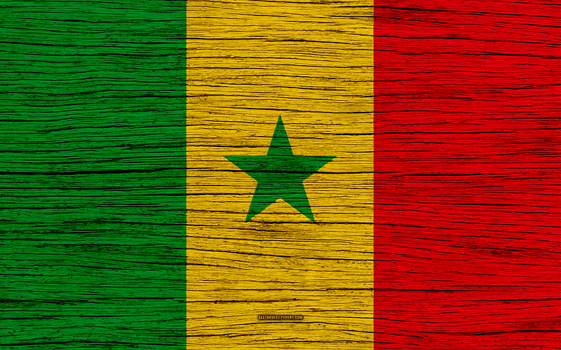 Flag of Senegal Africa, wooden texture, Senegalese flag, national symbols, Senegal flag, art, Senegal, HD wallpaper