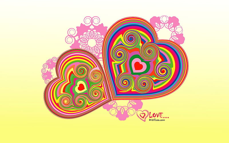 fun love - Valentines Day heart-shaped design wallpape, HD wallpaper