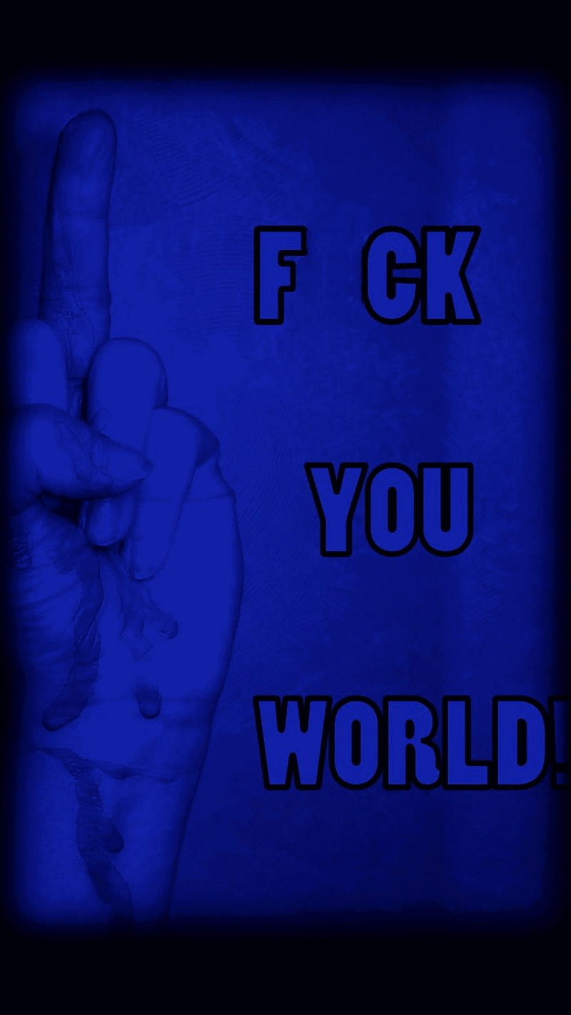 Middle Finger World, angry, blood, blue, dark emo, f you, go away, hand, mad, graph, society, HD phone wallpaper