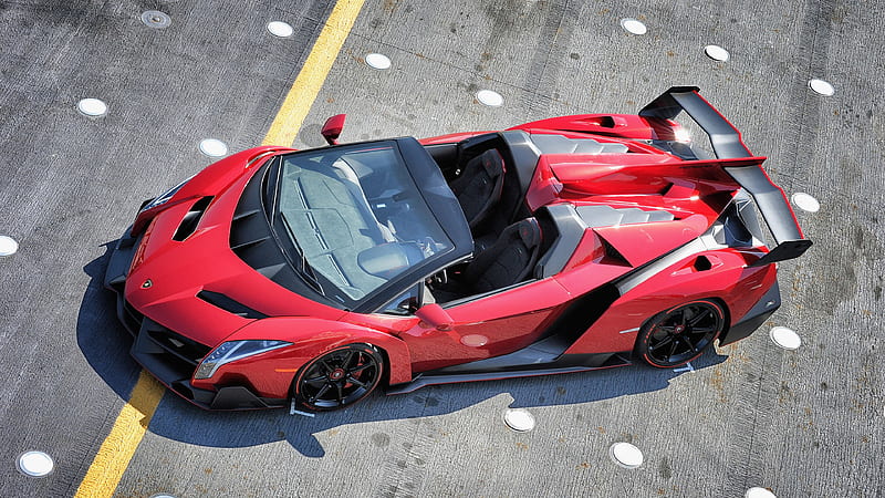 2014 Lamborghini Veneno Roadster, Convertible, V12, car, HD wallpaper