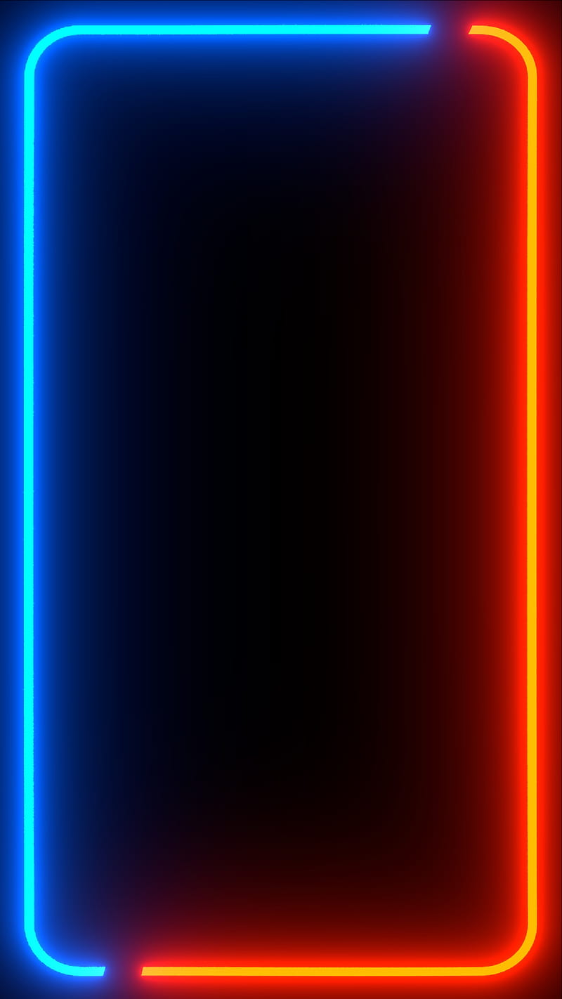 Beam Frame 1, amoled, black, blue, border, iphone, light, neon, opposite, red, HD phone wallpaper