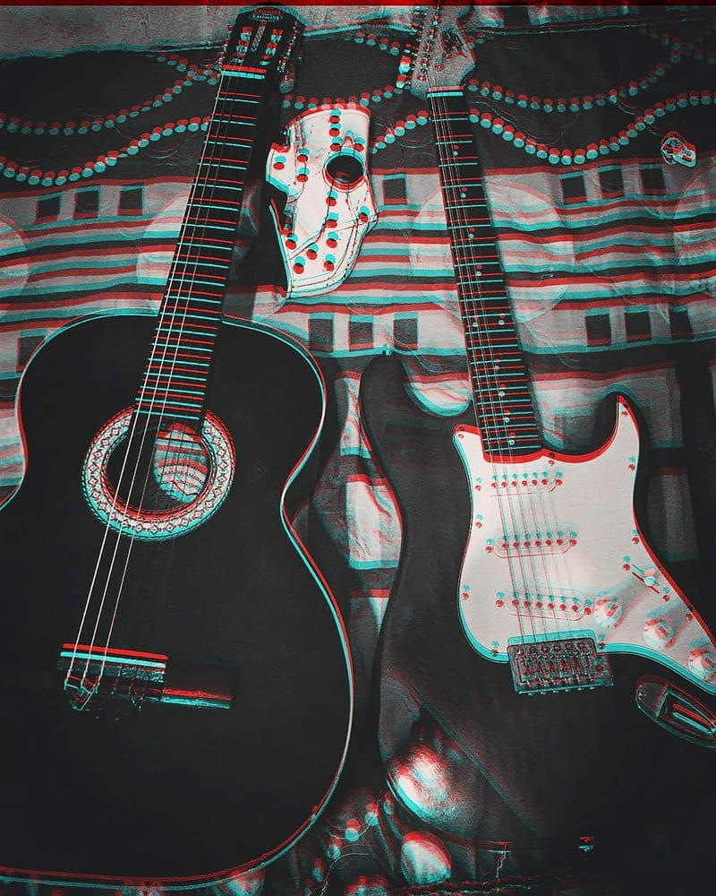 Guitarras art, black, electric, guitarra, metal, music, music, HD phone wallpaper