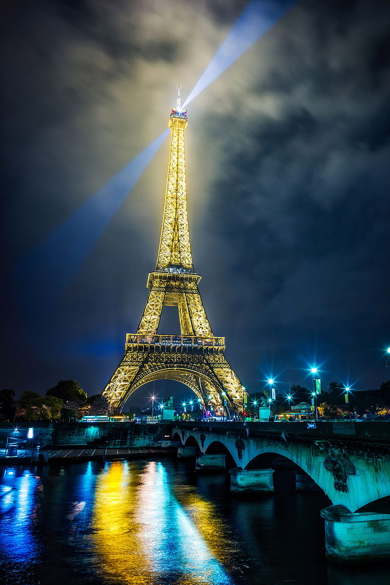 PARIS TOKYO TOWER , look, night, rook, star, stark, tony, turquoise, HD phone wallpaper