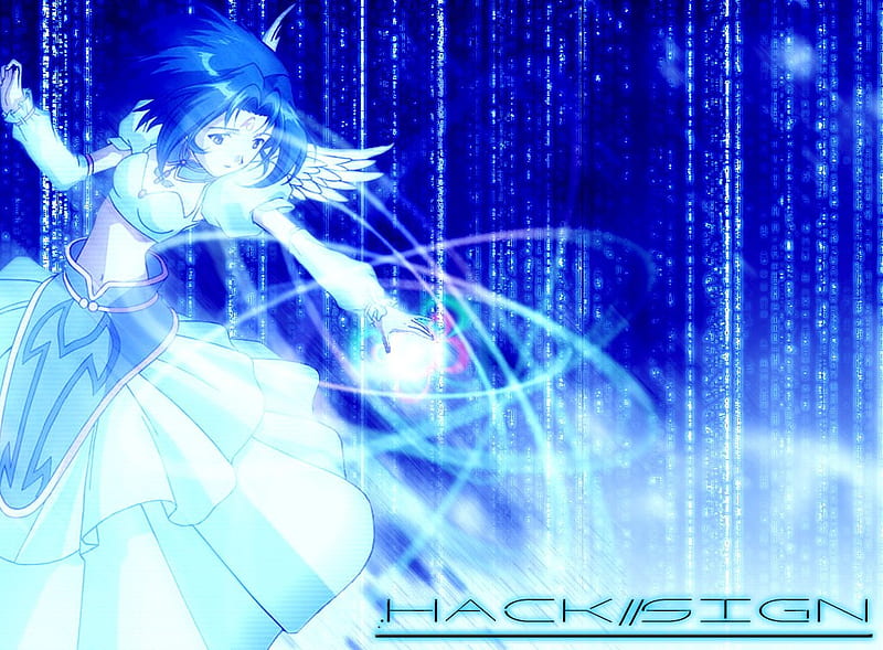 Hack Sign, twilight, anime, HD wallpaper