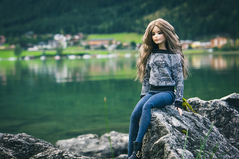 Barbie doll, lake, reflection, rocks, Others, HD wallpaper | Peakpx