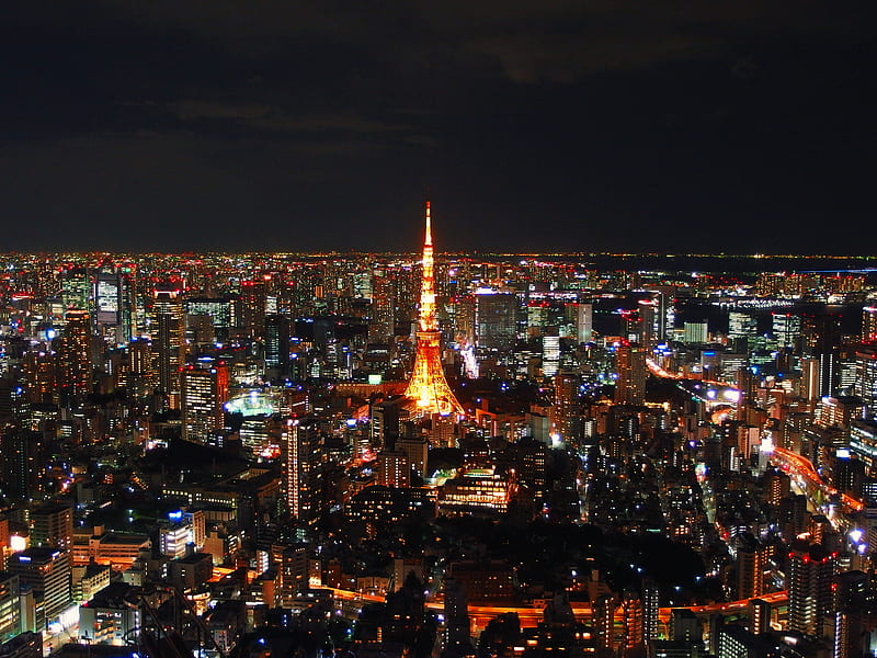 Tokyo Tower, Japan during nighttime, HD wallpaper