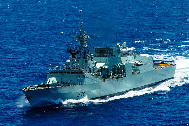 Frigate HMCS Regina, halifax, ocean, hmcs, sea, frigate, canadian, regina, missile, warship, canada, HD wallpaper