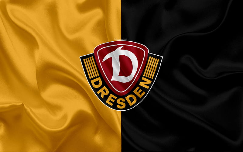 SG Dynamo Dresden yellow black silk flag, German football club, logo, emblem, 2 Bundesliga, football, Dresden, Germany, Second Bundesliga, HD wallpaper