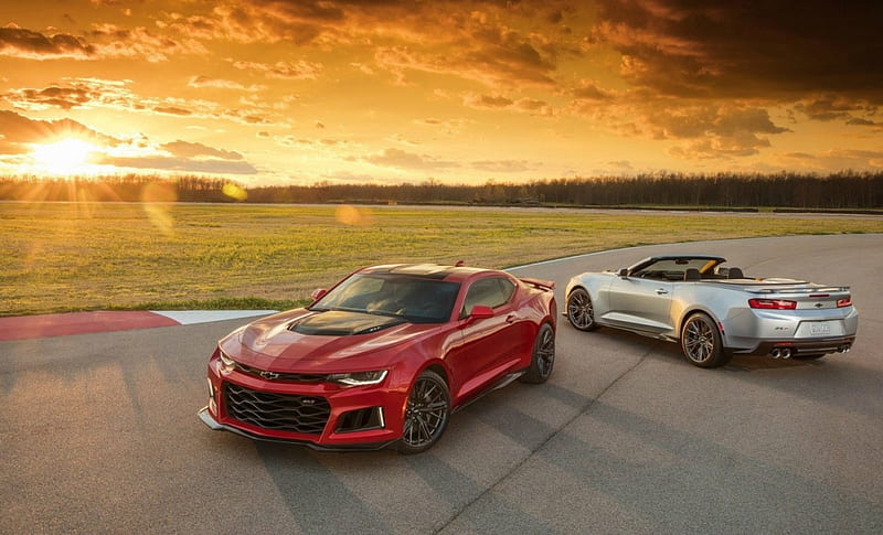 2017 Chevrolet Camaro ZL1 / 2018 Chevrolet Camaro ZL1 Convertible, Silver, Bowties, Red, GM, HD wallpaper