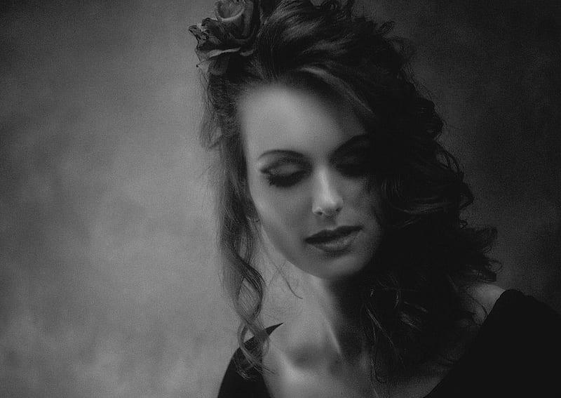 Portrait Hair Graphy Bw Flower Beauty Face Woman Hd Wallpaper Peakpx 1397