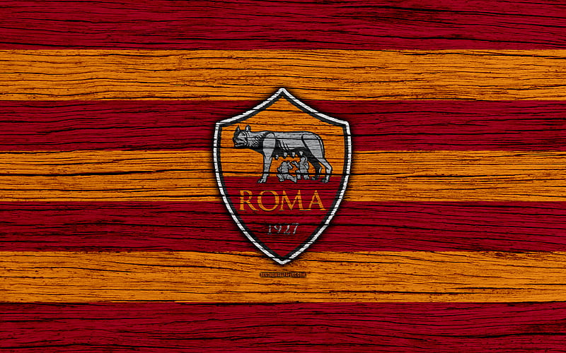 Roma Serie A, logo, Italy, wooden texture, AS Roma, soccer, football, Roma FC, HD wallpaper