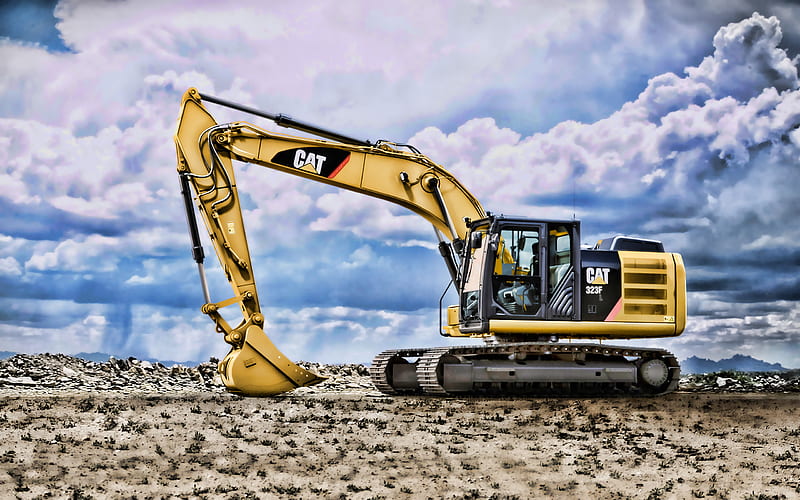 Caterpillar 323F, R, excavator, quarry, construction equipment, trucks, CAT  323F, HD wallpaper | Peakpx