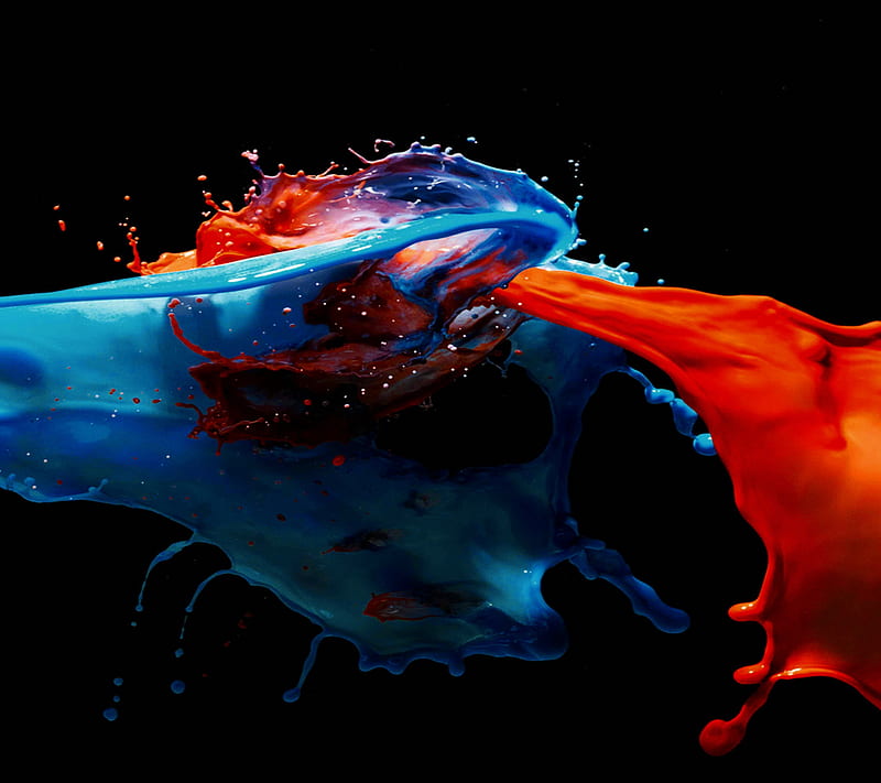 Paint , blue, colors, paint live, red, splash, HD wallpaper