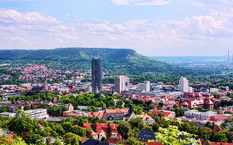 Jena skyline cityscapes, summer, german cities, Europe, Germany, Cities of Germany, Jena Germany, cityscapes, HD wallpaper
