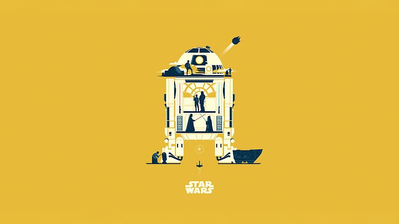 R2 D2 Star Wars Minimal, star-wars, movies, minimalism, minimalist, artist, artwork, digital-art, HD wallpaper