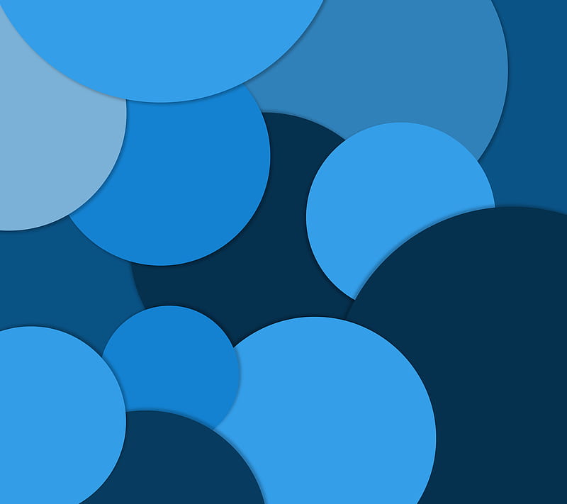 Material Design, abstract, android, blue, circles, HD wallpaper