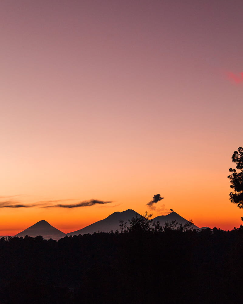 Volcan de Fuego , sunrise, errupcion, guatemala, volcanes, HD phone wallpaper
