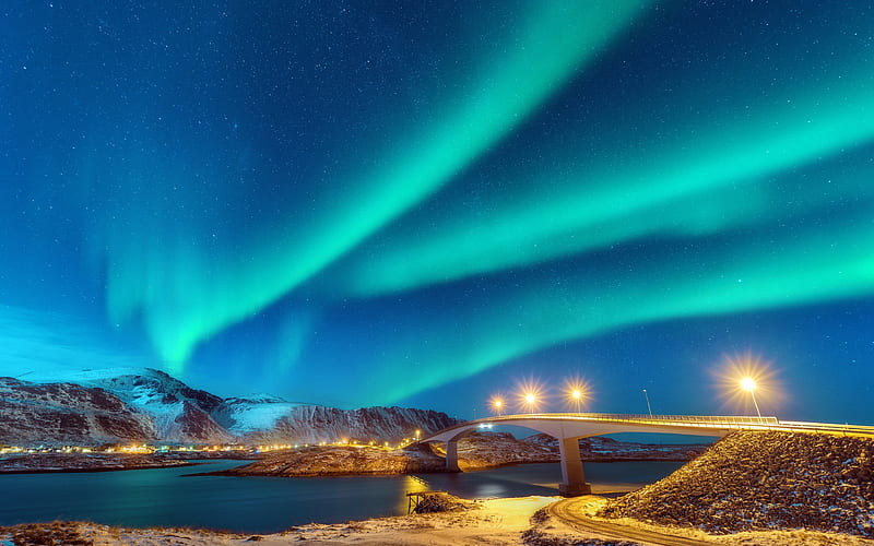 Northern lights Starry sky Landscape 2021 Travel, HD wallpaper
