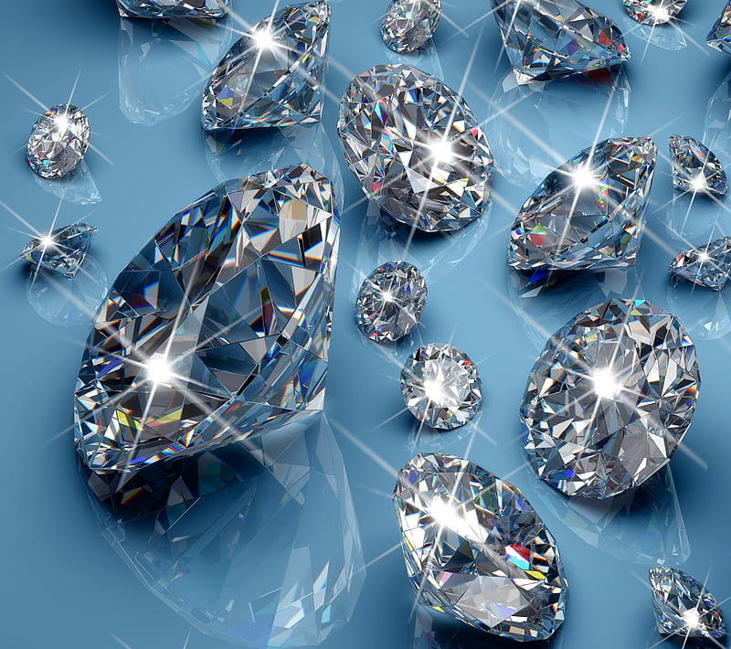 Diamonds, blue, light, rich, shine, HD wallpaper