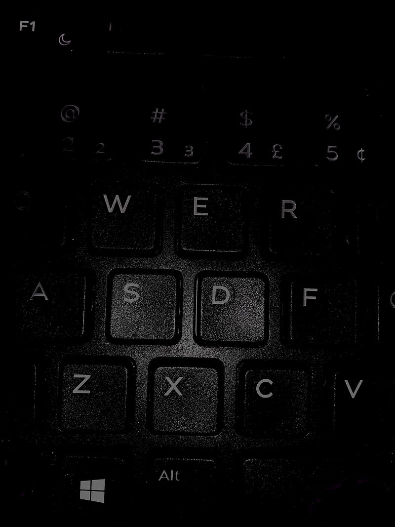 Keyboard, black, computer, letters, qwerty, HD phone wallpaper