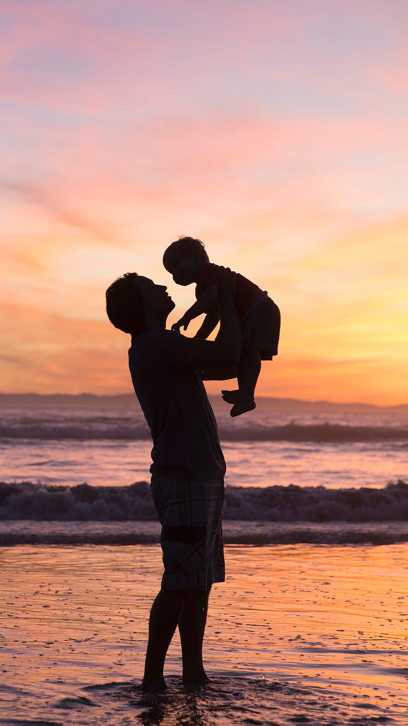 Relación padre-hijo, amor, crianza de los hijos, playa, Fondo de pantalla  de teléfono HD | Peakpx