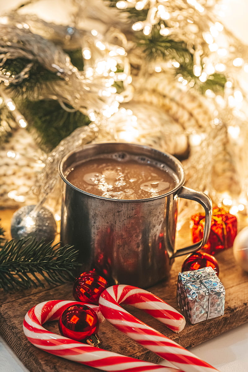 mug, cocoa, drink, caramel, dessert, christmas, aesthetics, HD phone wallpaper
