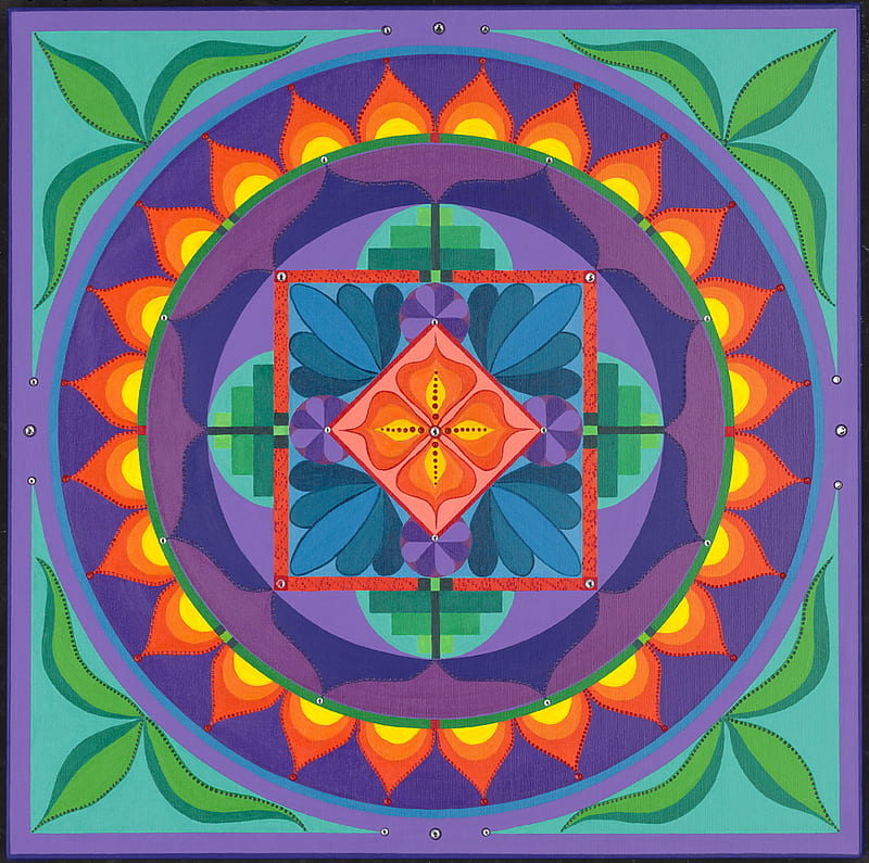 Colorful Mandala, mandala, colorful, prayer, meditation, HD wallpaper