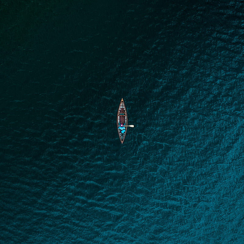 aerial graphy of person riding boat on body of water, HD phone wallpaper