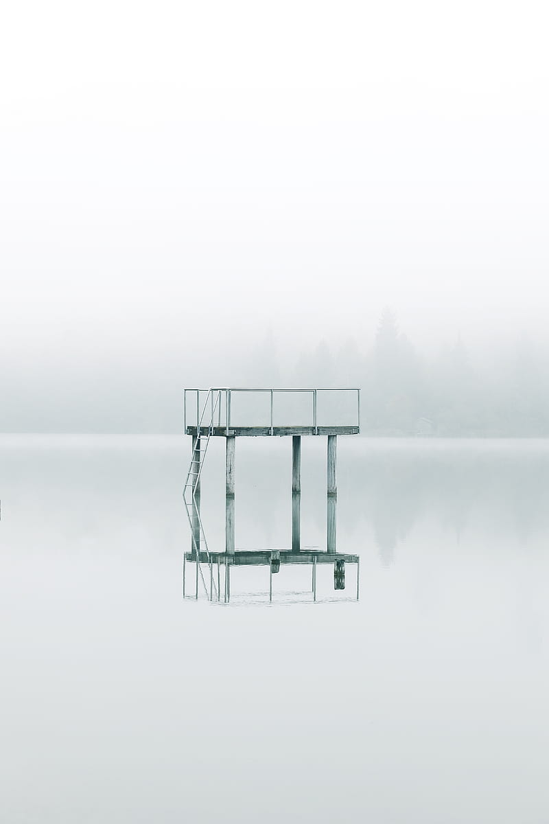 graphy gray metal tower near body of water during daytime, HD phone wallpaper
