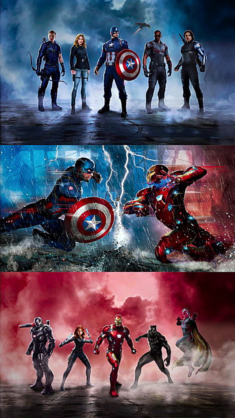 Marvel Civil War, captain america, iron man, HD phone wallpaper