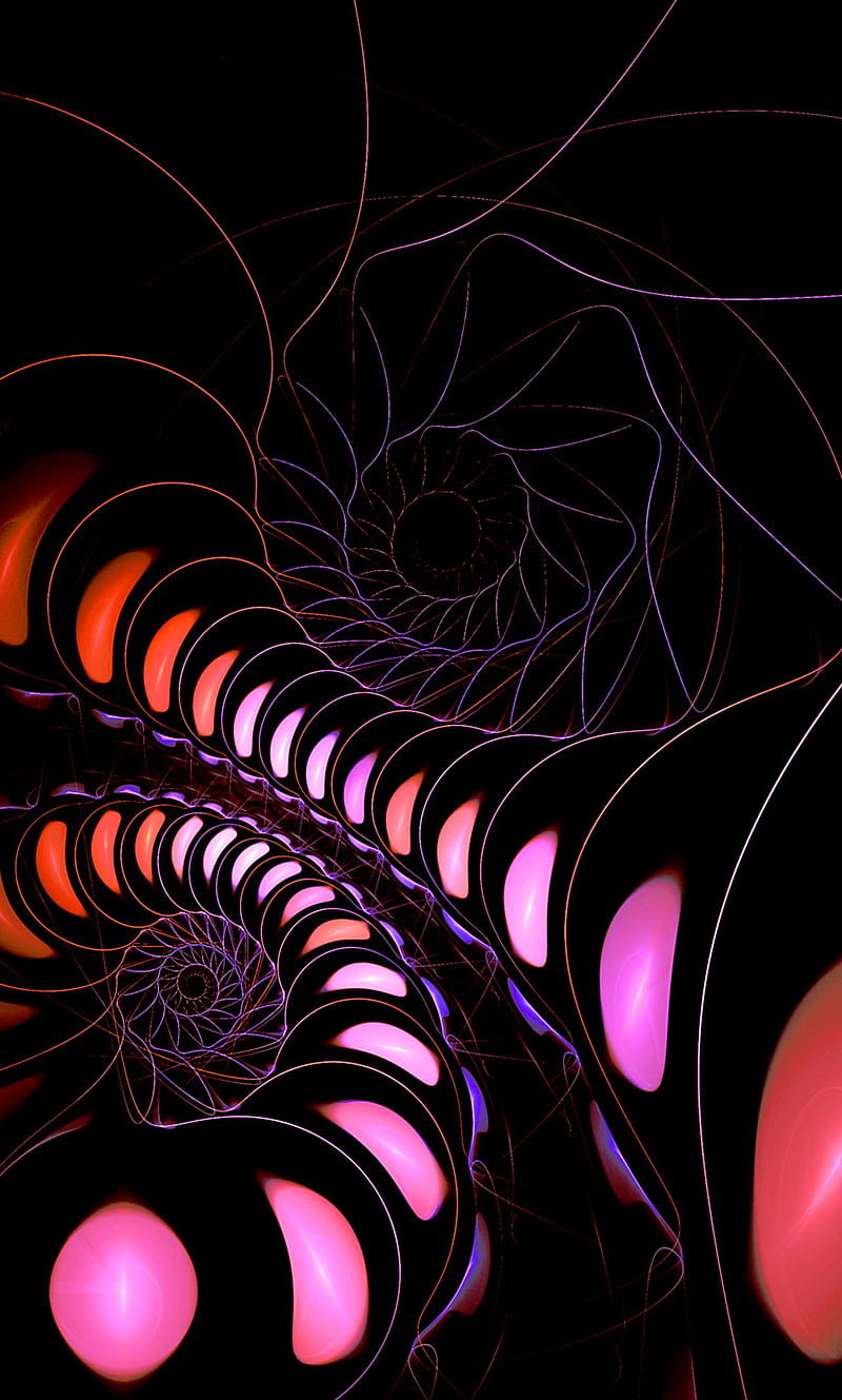 fractal, spiral, twisted, tangled, 3d, HD phone wallpaper