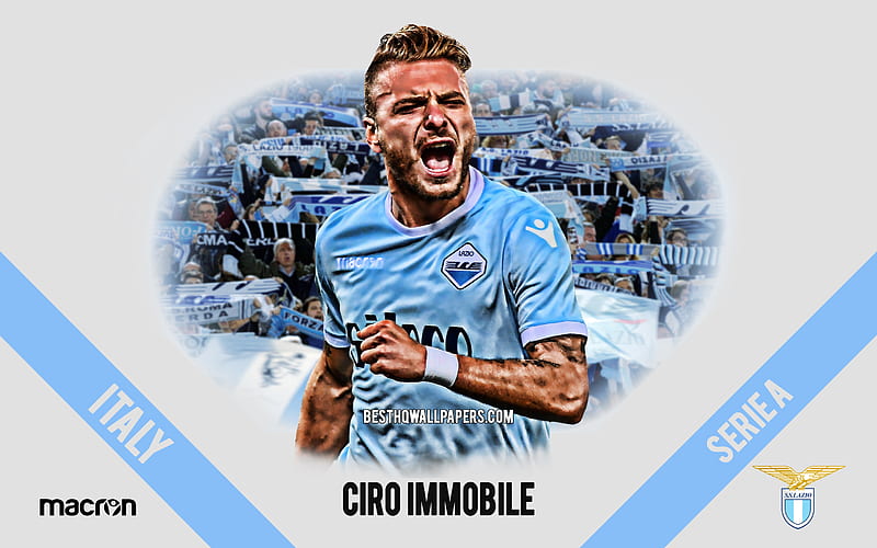 Ciro Immobile, Lazio FC, Italian football player, striker, fans, Serie A, Italy, football, Immobile, SS Lazio, HD wallpaper