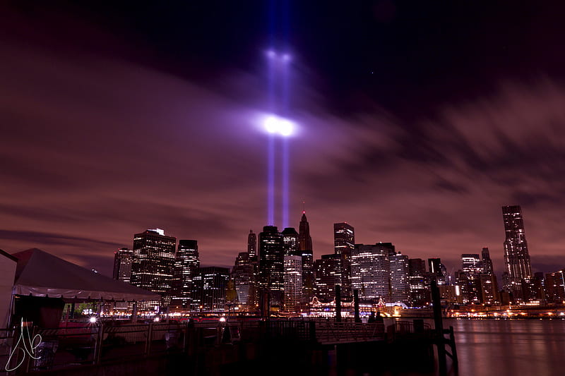 September 11th tribute, 09, liught, 11, tribute, 2011, HD wallpaper