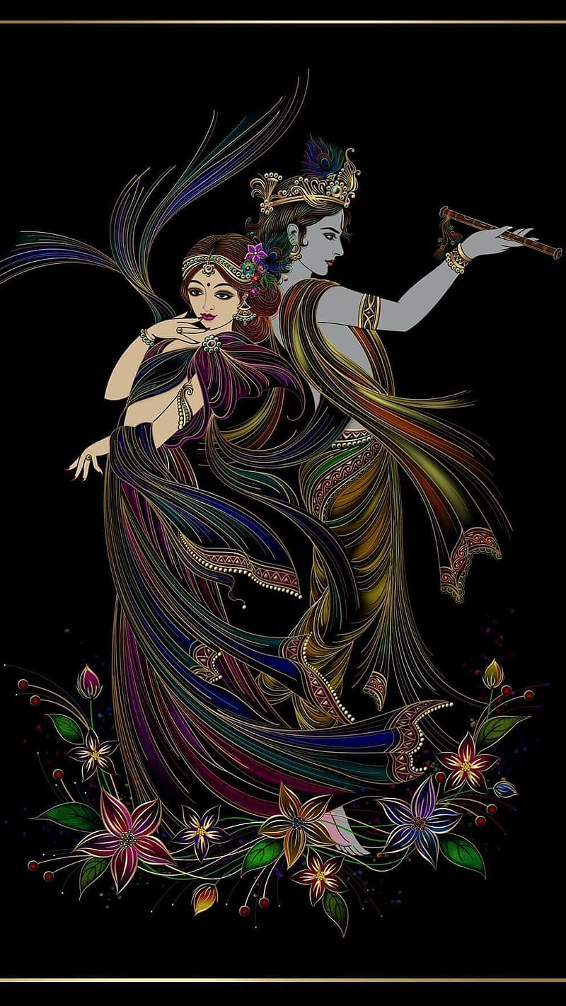 paintings of lord krishna and radha