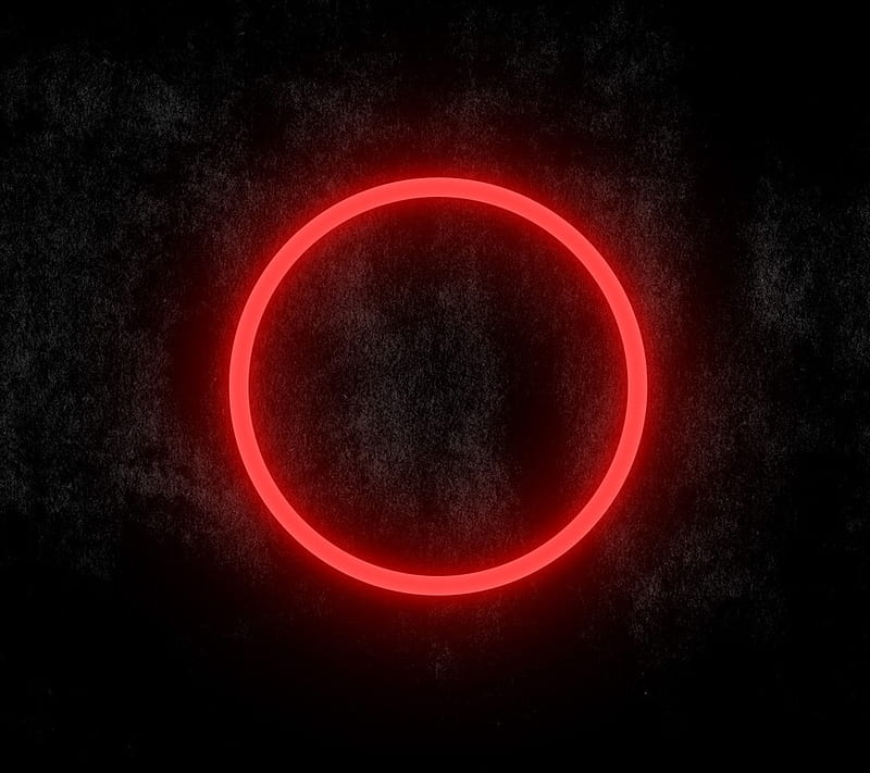 Glowing red circle, red circle, HD wallpaper