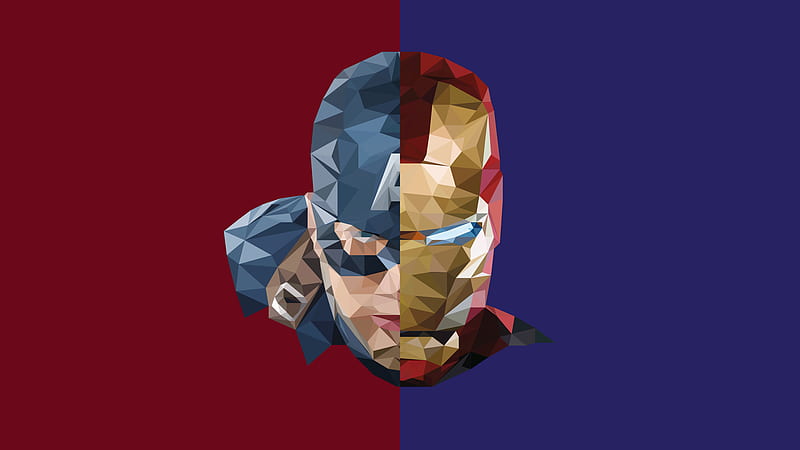 Iron Man Captain America Abstract, iron-man, captain-america, abstract, artist, artwork, HD wallpaper