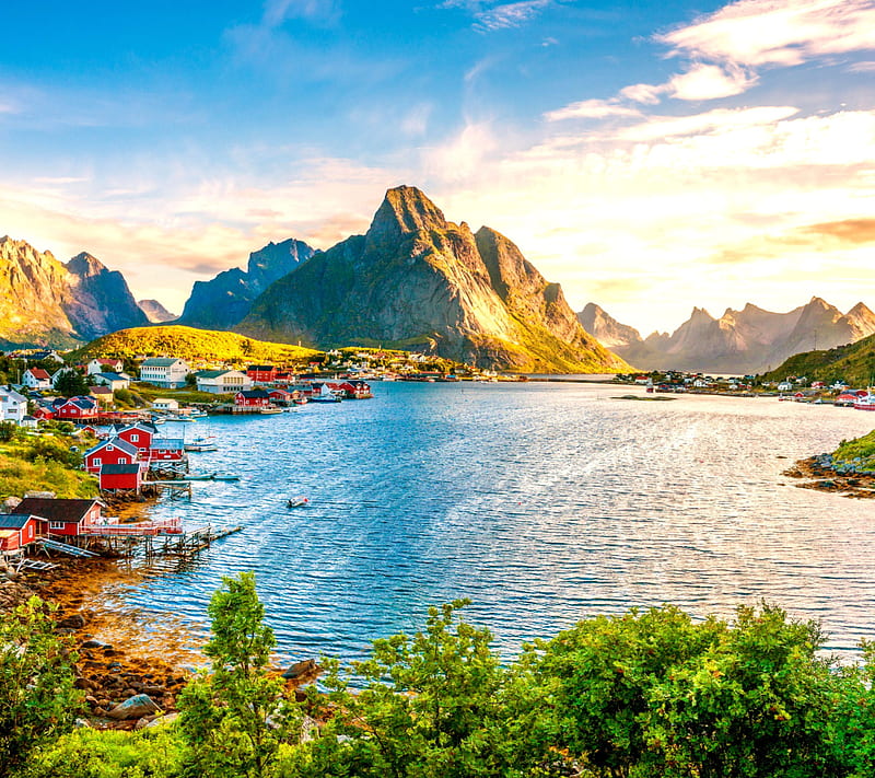 Europa, luz del sol, maravilloso, mar, montañas, noruega, paisaje de noruega,  Fondo de pantalla HD | Peakpx