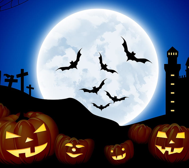Happy Halloween, bats, holiday, spooky, HD wallpaper | Peakpx