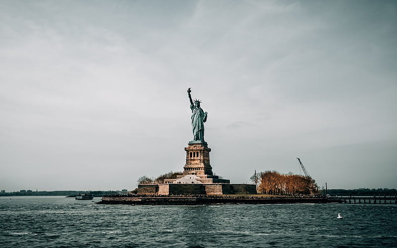 Statue of Liberty, New York, dom Island, neoclassicism, USA, New York landmark, HD wallpaper