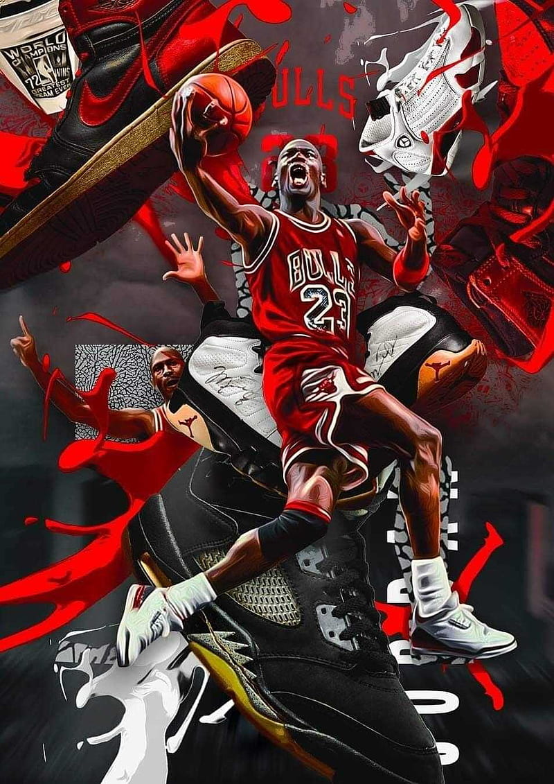 Michael Jordan, Air Jordan Red, HD phone wallpaper