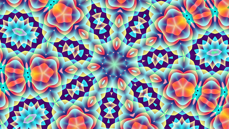 Colorful Kaleidoscope Shapes Abstract, HD wallpaper