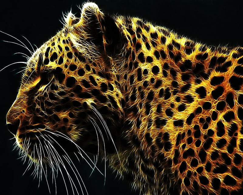 Tiger, 3d, animal, lion, painting, HD wallpaper