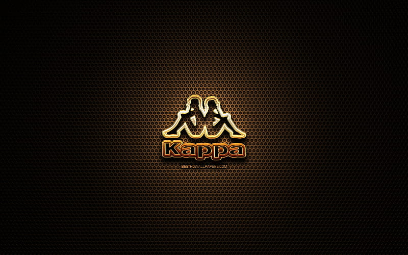 Kappa glitter logo, creative, metal grid background, Kappa logo, brands, Kappa, HD wallpaper