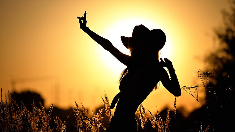 Cowgirl Silhouette . ., cowgirl, silhouette, women, outdoors, fantasy, style, western, HD wallpaper