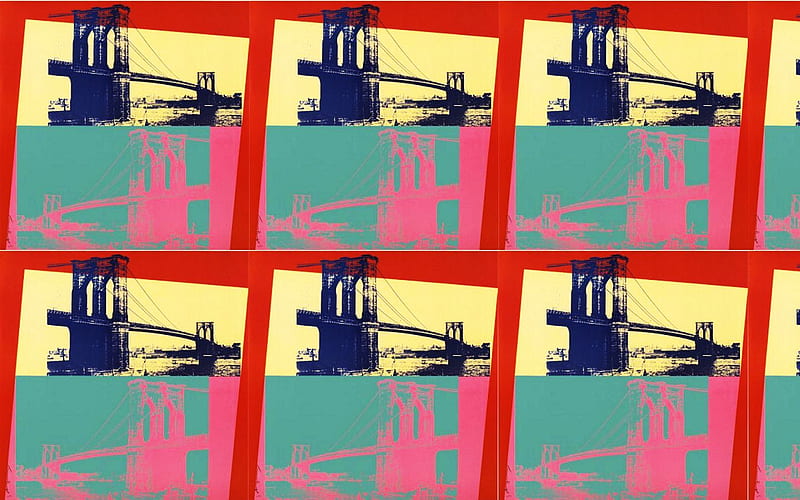 Warhol Brooklyn Bridge, art, andy, bridge, warhol, sixties, pop art, HD wallpaper