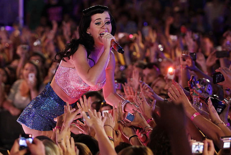 Singers, Katy Perry, American , Black Hair , Concert , Singer, HD wallpaper