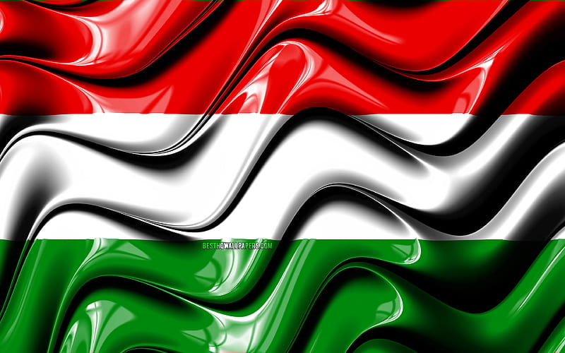 Hungarian flag Europe, national symbols, Flag of Hungary, 3D art, Hungary, European countries, Hungary 3D flag, HD wallpaper