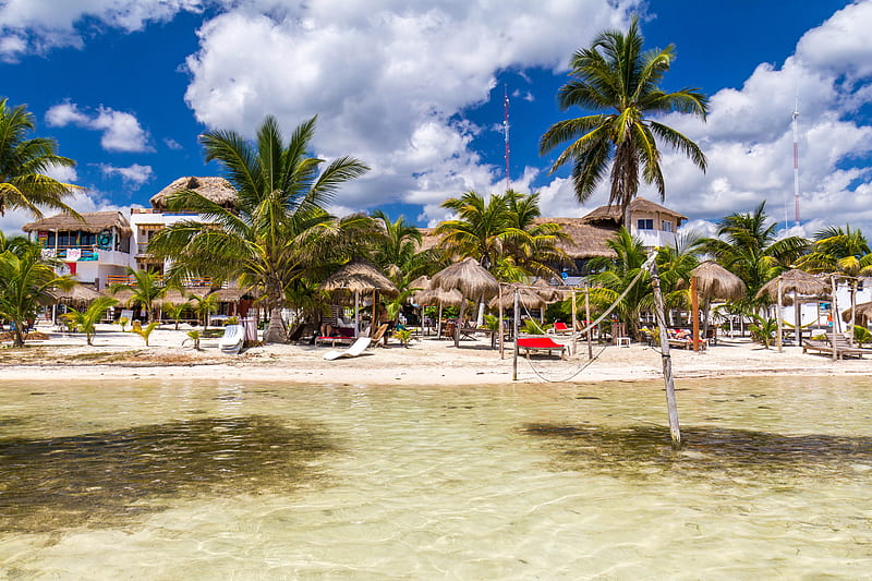 caribic, beach, cancun, chillout, costamaya, holiday, mexico, palmas, sea, tropical, HD wallpaper
