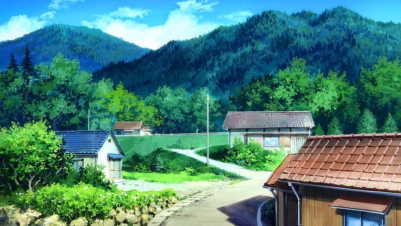Bức tranh anime với nền tảng làng quê tràn đầy sinh động khiến bạn muốn đắm chìm trong thế giới này mãi mãi. Tận hưởng mỗi chi tiết đẹp trong bức tranh và cùng tìm hiểu về những bí mật đang chờ đón bạn.
