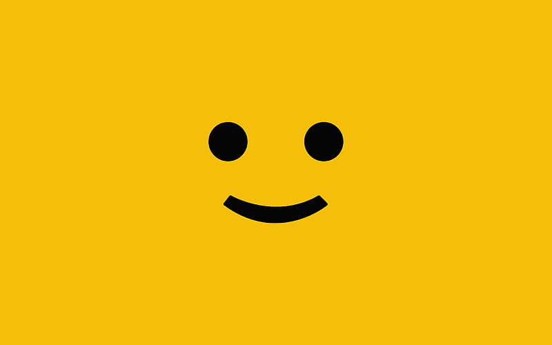Smile, background, yellow, fun, abstract, nice, cool, awesome, simple, funny, HD wallpaper